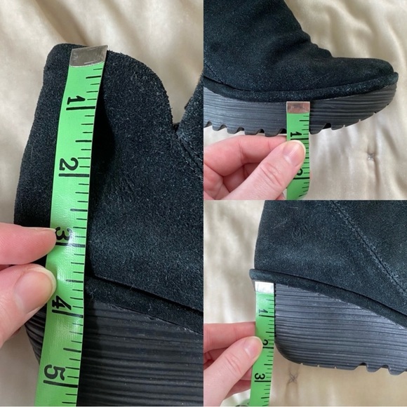 Fly London Yip suede wedge bootie in Diesel Oil Suede black 39 - Picture 6 of 16